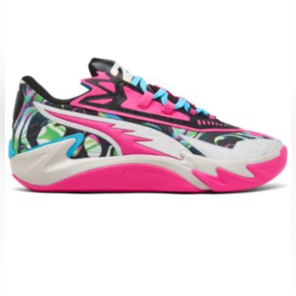 Puma Court Rider 2 Zeros Basketball Shoes Pink Green Blue Tie Dye Mens